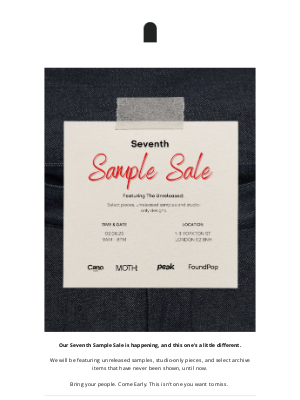 Seventh - London Sample Sale – 02.08.25