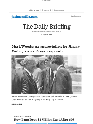 The Florida Times-Union - Daily Briefing: Mark Woods: An appreciation for Jimmy Carter, from a Reagan supporter