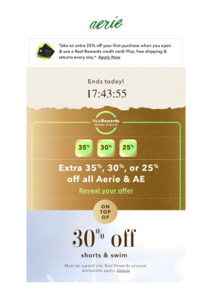 American Eagle Outfitters - ENDS TODAY! Your mystery offer is waiting for you...