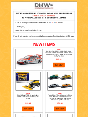 Diecast Models Wholesale - New Arrivals & Back in Stock Notification