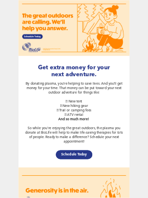 BioLife Plasma - Extra funds = more outdoor adventures ⛺⛰️🥾​