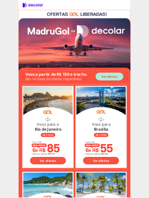 Decolar (Brazil) - Madrugol na Decolar!  🌙✈️