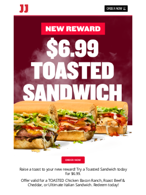 Jimmy John's - Get a TOASTED Sandwich for just $6.99 🤌