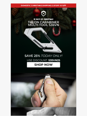 Trayvax - ⏰ Today Only - 25% Off Talon Carabiner Multi-Tool S35VN