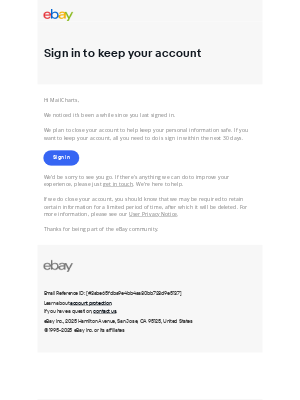 eBay - MailCharts, are you still using your account?