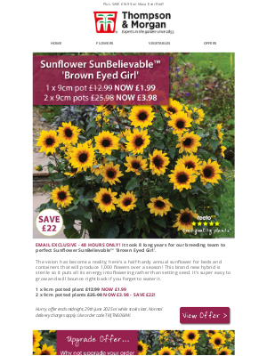 Thompson & Morgan (United Kingdom) - Potted SunBelievable Plants NOW £1.99 each! 48 HOURS ONLY!