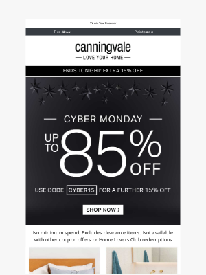 Canningvale (Australia) - Last chance for an extra 15% off our Black Friday Sale