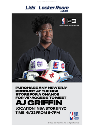 LIDS - Don't miss your chance at VIP access with NBA Draft prospect AJ Griffin!