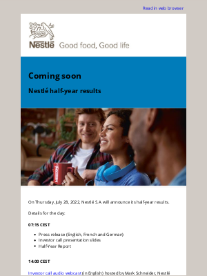 Nestle - Coming soon: Nestlé half-year results