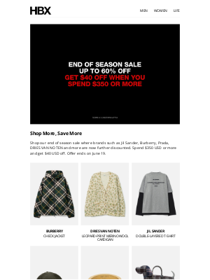 HYPEBEAST - Limited Time Only: Up to 60% Off & Extra $40 Off