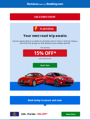 Rentalcars - Rental car offers this weekend: get up to 15% off
