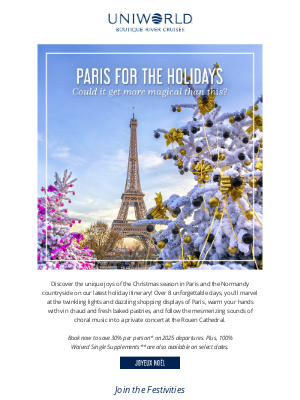 Uniworld Boutique River Cruise Collection - A Parisian Noël Awaits