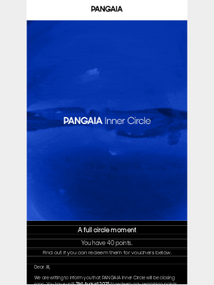 PANGAIA - PANGAIA Inner Circle is closing