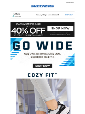 SKECHERS - Embrace More Space with Wide Fit