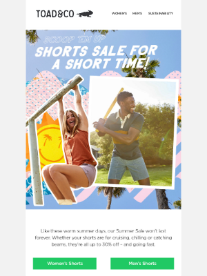 Toad&Co - 30% off Shorts: Here's the Scoop