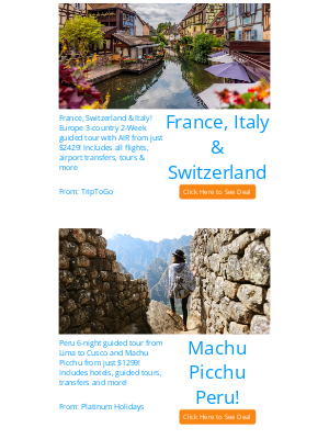 TripHound - Machu Picchu, Hawaii Cruise, Rome & Paris, Costa Rica & Beyond