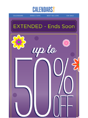 Calendars - Hey - Up to 50% off ending!