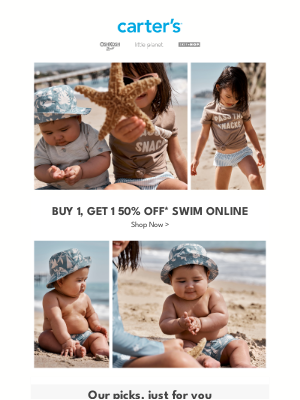OshKosh B'Gosh - Buy 1 get 1 50% OFF SWIM RIGHT NOW 💦💦 (online only)