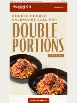 Maggiano's Little Italy - School's back in session. So are double portions!