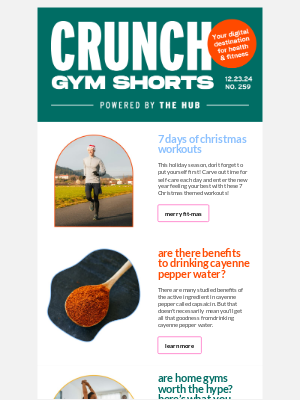 Crunch Fitness - 🎄 7 Days of Christmas Workouts: Start Your Fit-Mas!