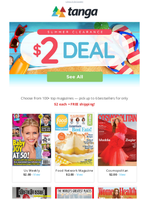 Tanga - CONFIRMED Chris, All Magazine Subscriptions Just $2!