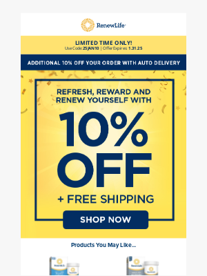 Renew Life - Save More, Worry Less: 10% Off + Free Shipping