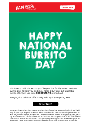 Baja Fresh - BOGO Burritos for NBD🎉