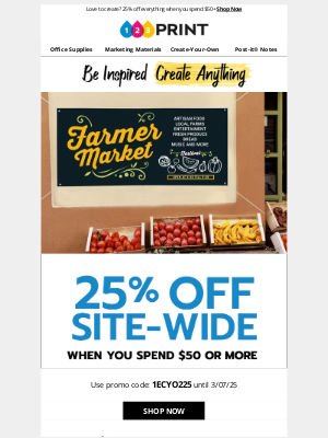 123Print - Create-Your-Own Sale ENDS Tomorrow... Save 25% Today!