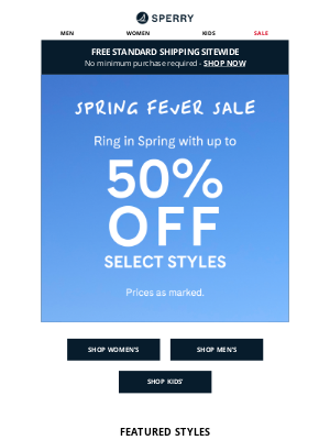 Sperry - Up To 50% Off Ends Tonight!