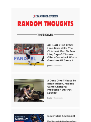 Barstool Sports - ALL HAIL KING LEON: Leon Draisaitl Is The Clutchest Man To Ever Live, Caps Off Insane Oilers Comeback Win In Overtime Of Game 4