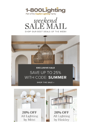 Capitol Lighting's 1800lighting - VIP SALE ALERTS: Visual Comfort • Savoy House • Hinkley & MORE!