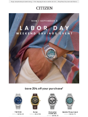 Citizen Watch Company - Our Labor Day Savings Event is On!