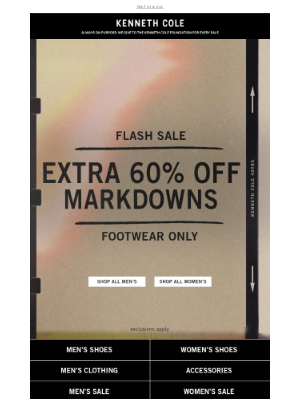 Kenneth Cole - EXTRA 60% OFF SALE FOOTWEAR