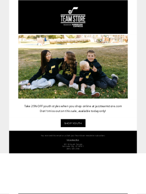 Utah Jazz - Shop 25% Off Youth Styles!