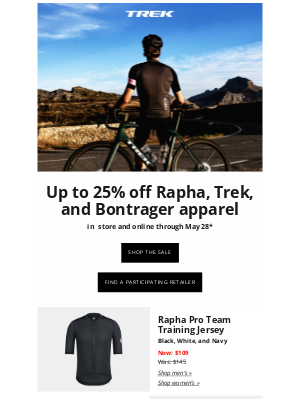 Trek Bicycle - Final hours: 25% off Rapha and Trek