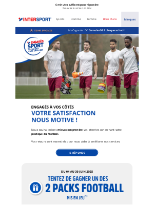 INTERSPORT (France) - ⚽ Un pack foot à gagner en répondant à notre enquête ! ⚽