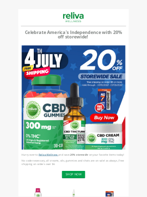 Reliva CBD - 🇺🇸 Reliva Wellness: Fourth of July Sale! 🇺🇸