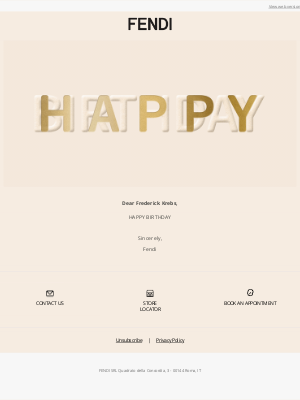 Fendi USA - Happy Birthday from Fendi