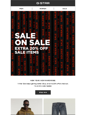 G-Star RAW - Winter Sale: Extra 20% Off