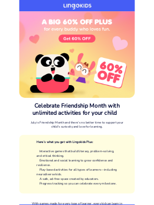 Lingokids - 60% OFF for Friendship Month