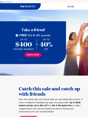 Princess Cruises - Up to $400 instant savings + up to 40% off 🎉