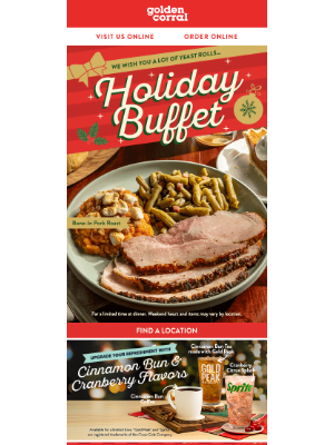 Golden Corral - Limited Time: Holiday Buffet Starts at 4PM