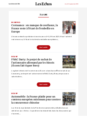 Les Echos (France) - Croissance : en manque de confiance, la France reste à l'écart de l'embellie en Europe