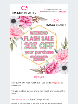 Image Beauty - Flash Sale!  Extra 20% Off!