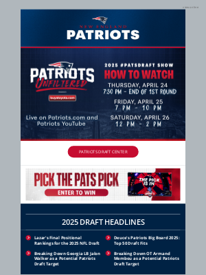 New England Patriots - TONIGHT: NFL DRAFT | PATRIOTS GET PICK #4