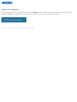 Amgen - Please confirm your email alert subscriptions for Amgen