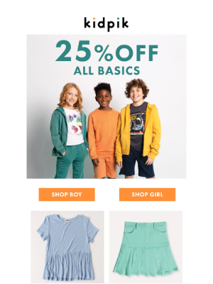 Kidpik - 25% Off All Basics! Shop Today!