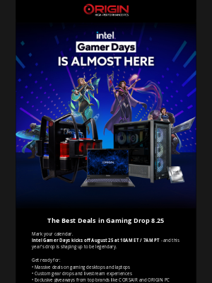 ORIGIN PC - Intel Gamer Days is almost here 👀