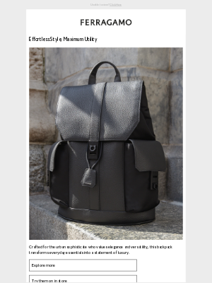 Salvatore Ferragamo USA - The backpack: Urban Utility Redefined