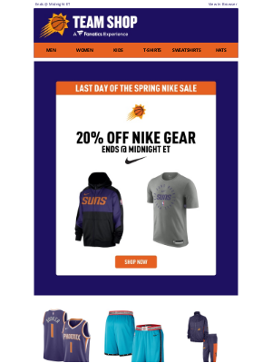 Phoenix Suns - Beat The Clock: 20% Off During The Suns Spring Sale